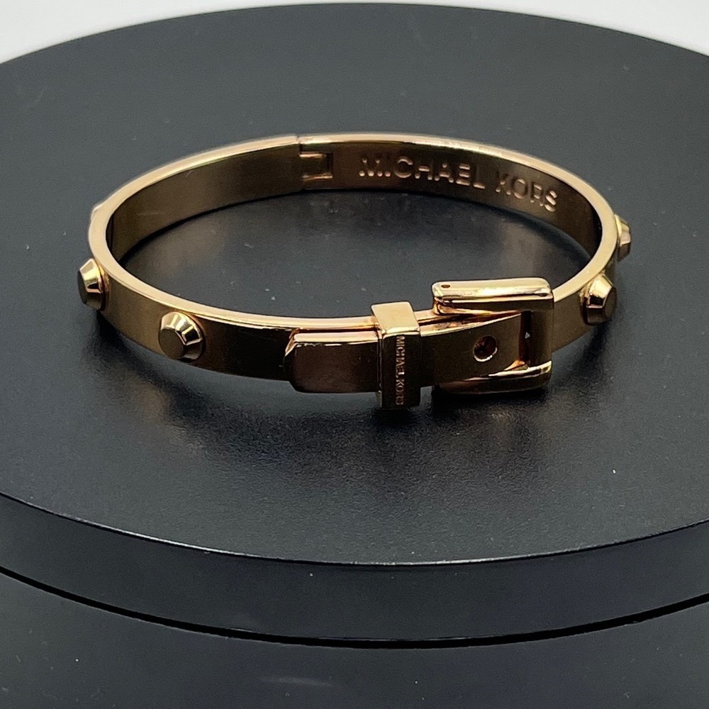 Michael Kors Designer Astor Rose Gold Buckle‎ Closure Bangle Bracelet